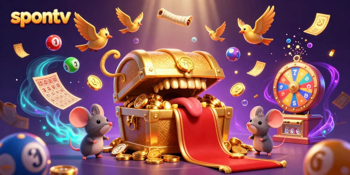 Engage with SPONTV live streaming and lotteries with vibrant elements and exciting visuals.