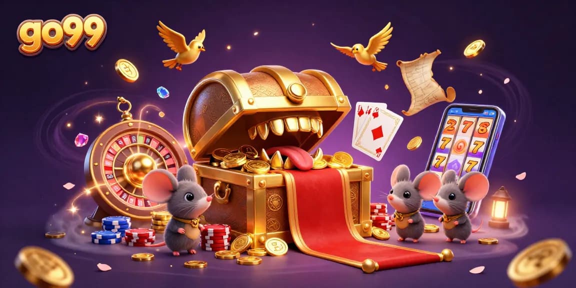 Experience the excitement of go99 casino gaming with this vibrant illustration showcasing fun and rich casino elements.