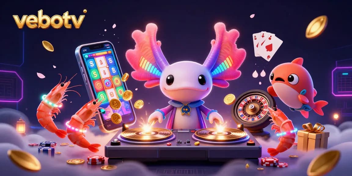 Experience exciting gaming with vebotv, featuring vibrant action and slots excitement in a dynamic scene.