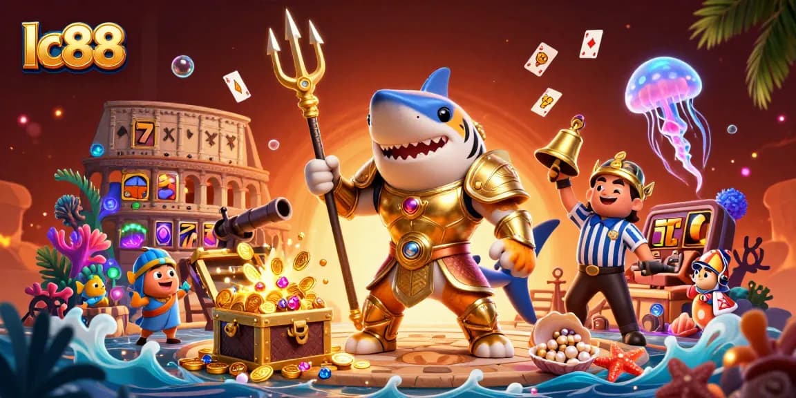 Experience thrilling gaming with lc88 in a vibrant underwater scene with treasure and excitement.