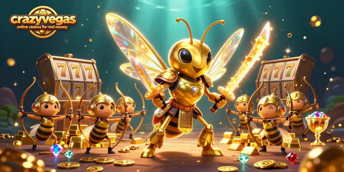 Engage with the vibrant scene of crazyvegas online casinos for real money featuring colorful slot reels and animated characters.