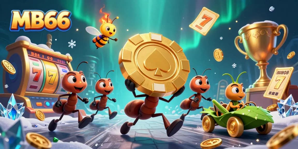 Perform thrilling gaming with MB66 as ants execute a heist amidst dynamic casino elements.