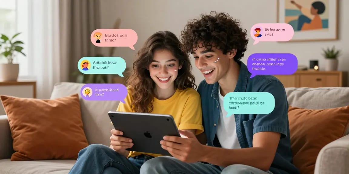Engaging NSFW AI chat scene with animated avatars and a cozy atmosphere.
