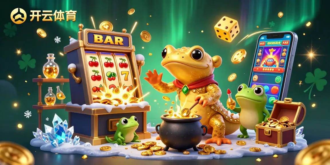Experience the thrill of 开云体育 with a vibrant scene featuring an alchemist, frog apprentice, and gold coins.
