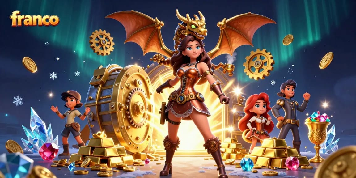 Win big with franco's thrilling steampunk casino adventure featuring treasure and luck!