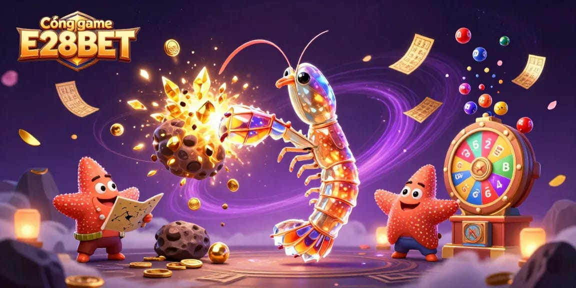 Experience the excitement at Cổng game E28BET with vibrant games, golden coins, and thrilling action!