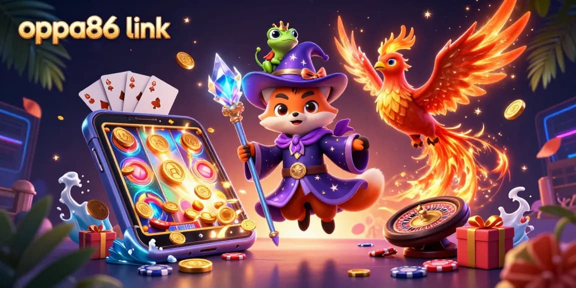 Experience thrilling gameplay with oppa86 link—witness the vibrant 3D casino scene full of slot action.