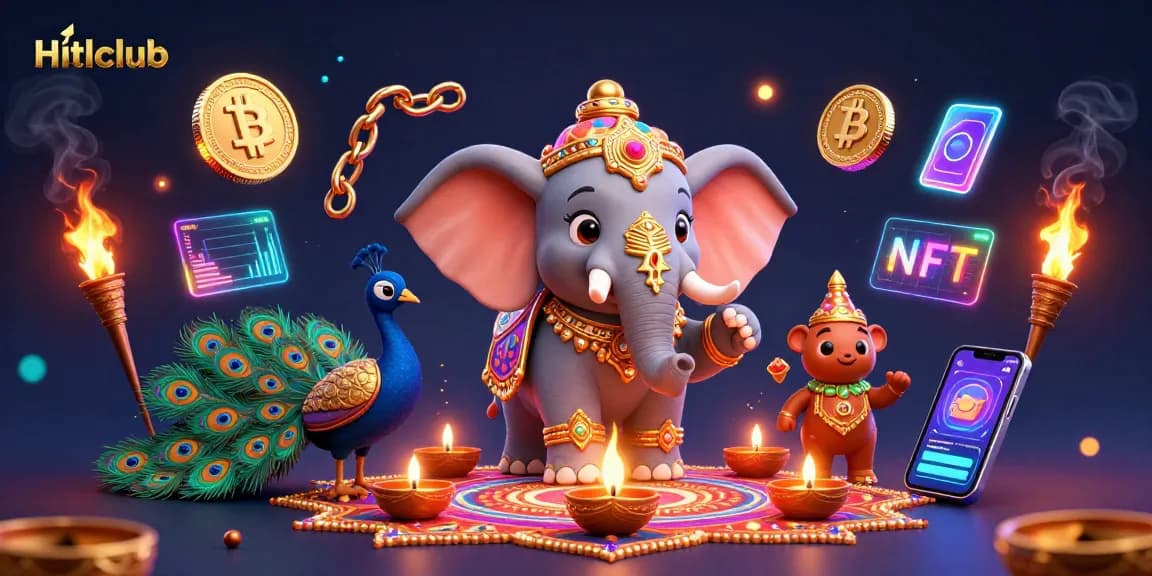 Engage with Hitlclub's dynamic gaming experience featuring vibrant characters and crypto elements.