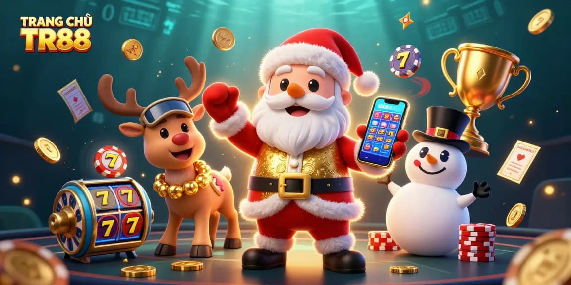 Experience the excitement of TRANG CHỦ TR88 with thrilling slots, jackpot reels, and festive characters at play.