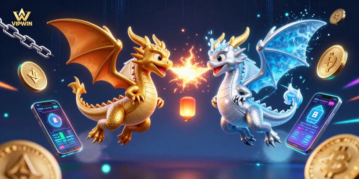Experience VIPWIN's thrilling online gaming world with dynamic dragons and crypto elements.