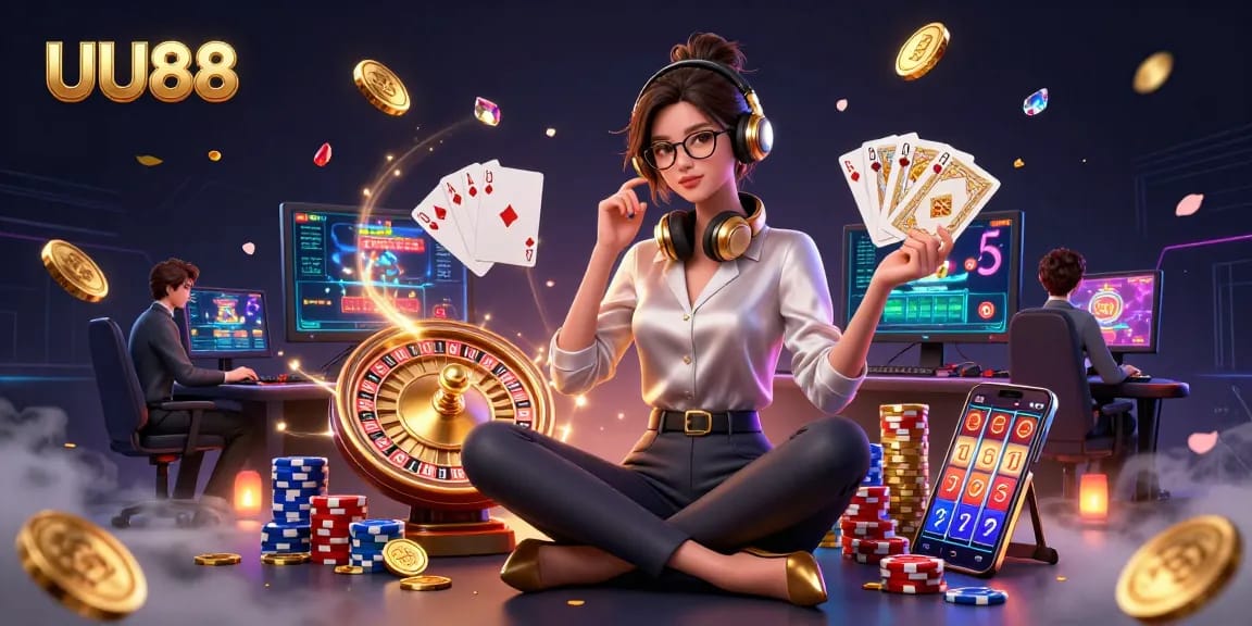 Experience UU88's vibrant online casino with dynamic gaming elements and a professional aesthetic.