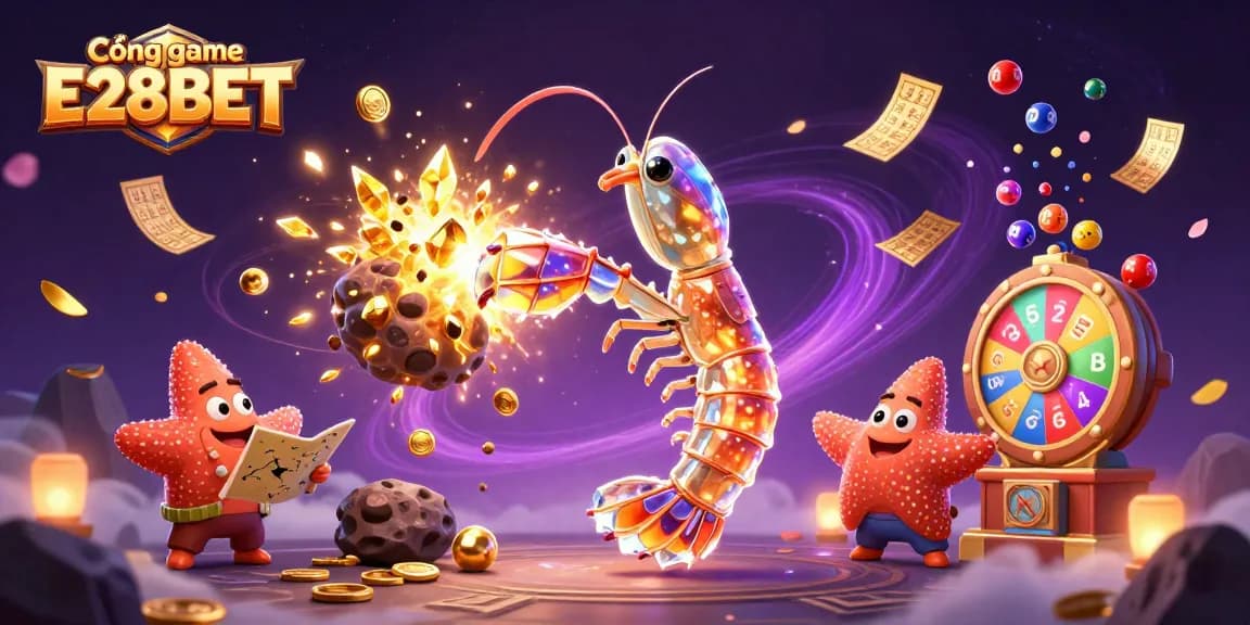 Experience the excitement at Cổng game E28BET with vibrant games, golden coins, and thrilling action!