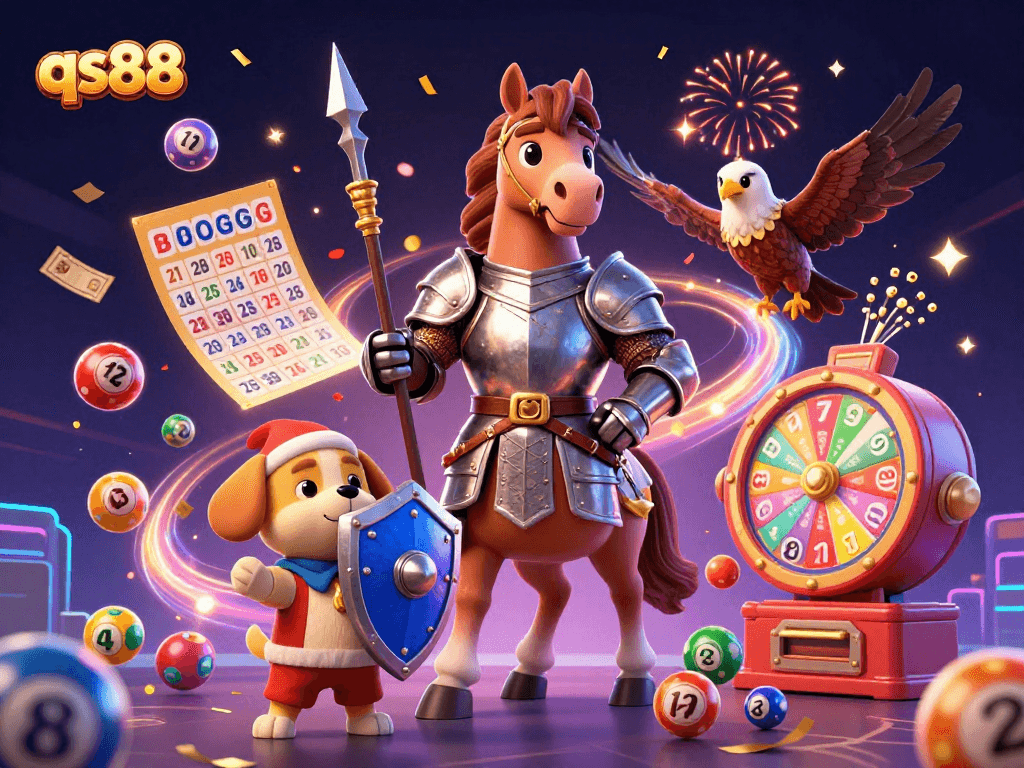 Engage with qs88's exciting gaming experience featuring colorful lottery elements and an enthralling medieval theme.