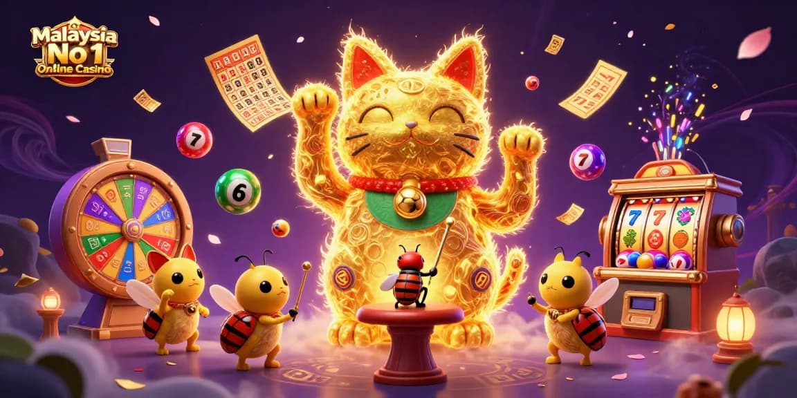 Join the fun at Malaysia No 1 Online Casino with exciting lottery balls, lucky symbols, and vibrant prizes!
