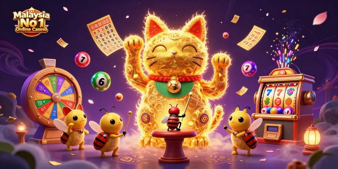 Join the fun at Malaysia No 1 Online Casino with exciting lottery balls, lucky symbols, and vibrant prizes!