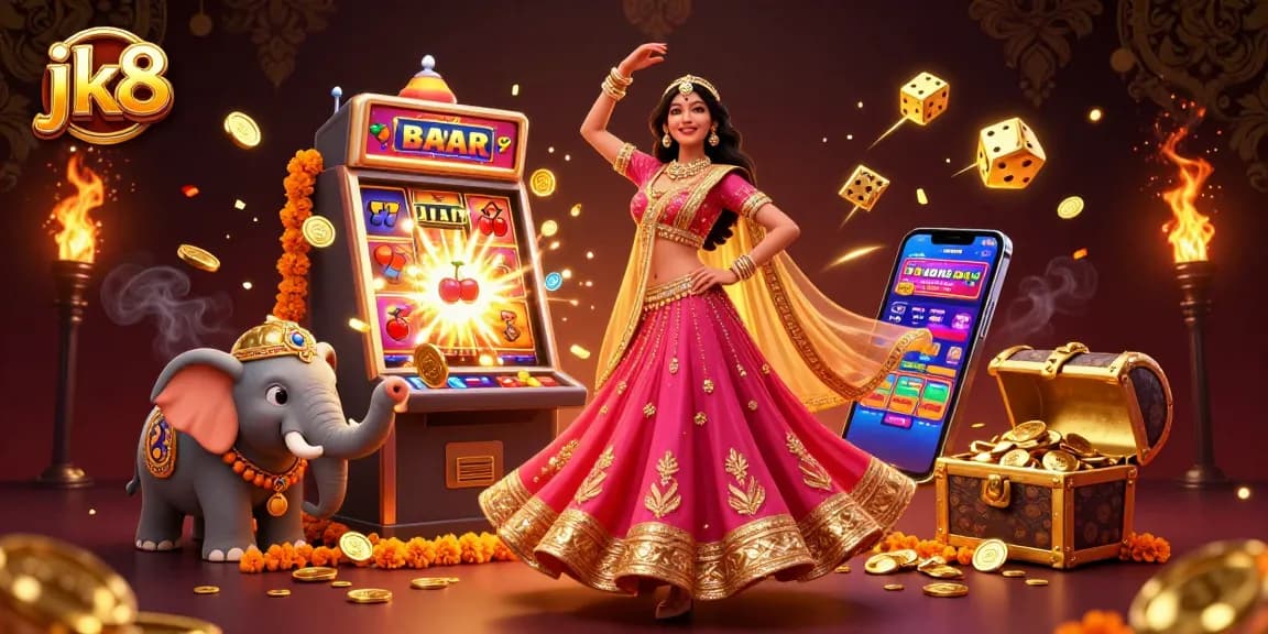 Experience spins on the jk8 slot machine with jackpot wins and dazzling gold coins flying around.