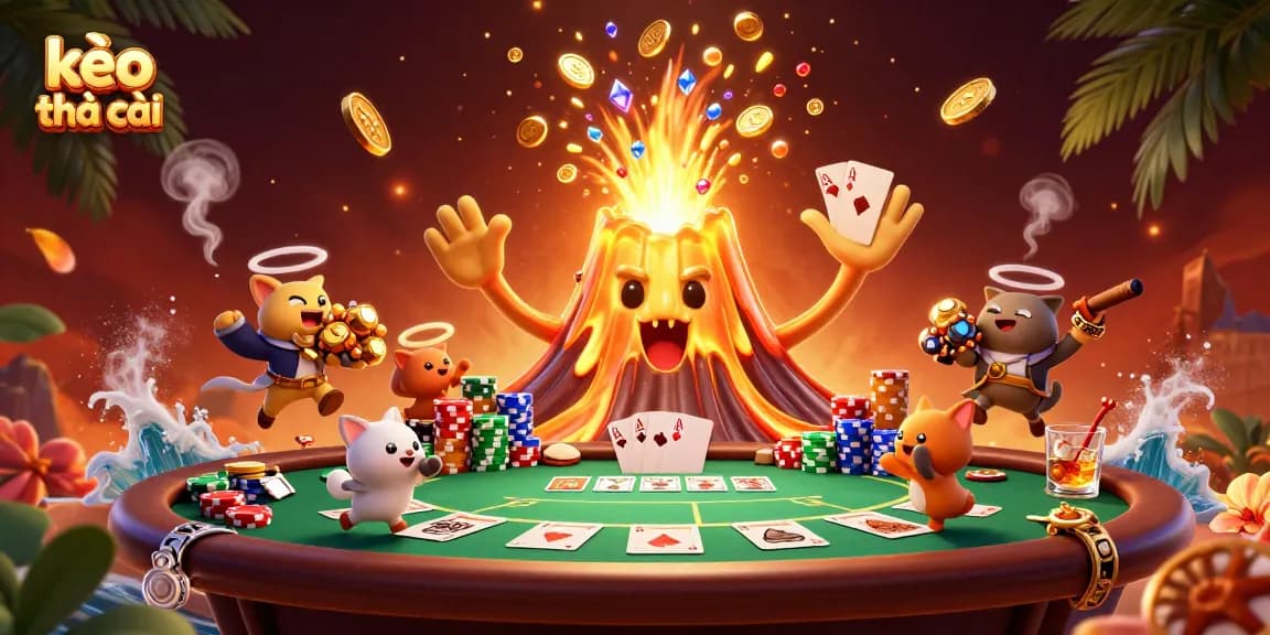 Bet on kèo nhà cái with the colorful eruption of treasures in this exciting gaming scene.