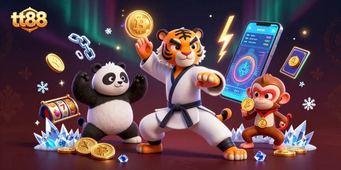 Experience excitement with TT88's immersive online casino games featuring cartoon characters and vibrant gaming elements.