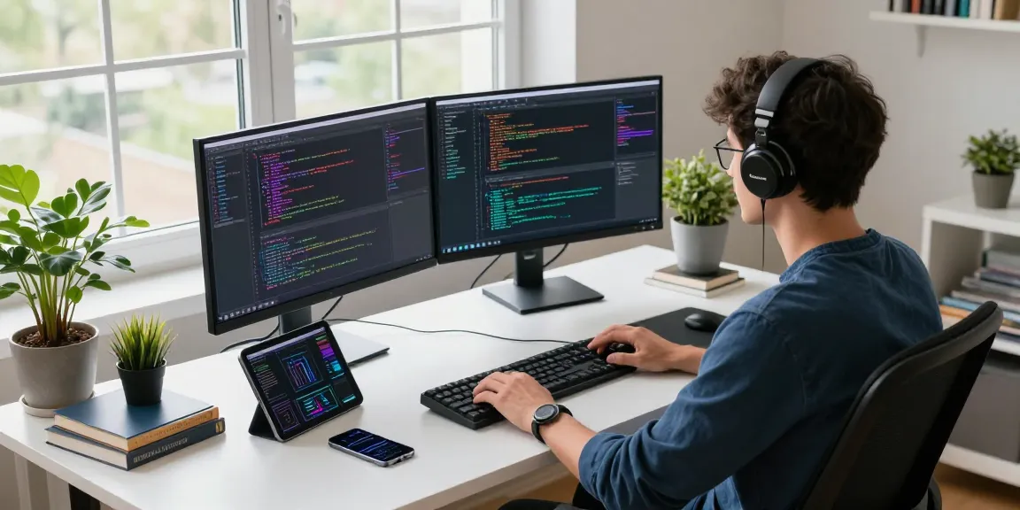 Explore WhatsApp下載 in a vibrant tech workspace with coding and design activities.