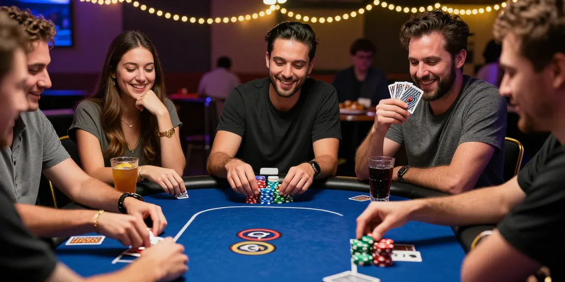 Custom casino chips featuring vibrant designs enhance the poker tournament experience with friends.