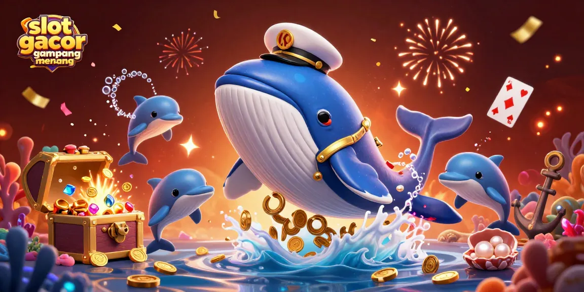 Experience excitement with slot gacor gampang menang in a vibrant 3D illustration featuring whimsical sea creatures.