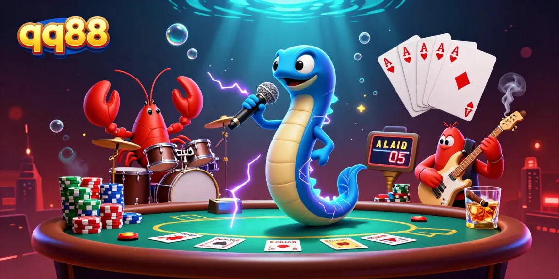 Experience thrilling gameplay at qq88 with vibrant 3D characters and casino elements in a unique underwater setting.