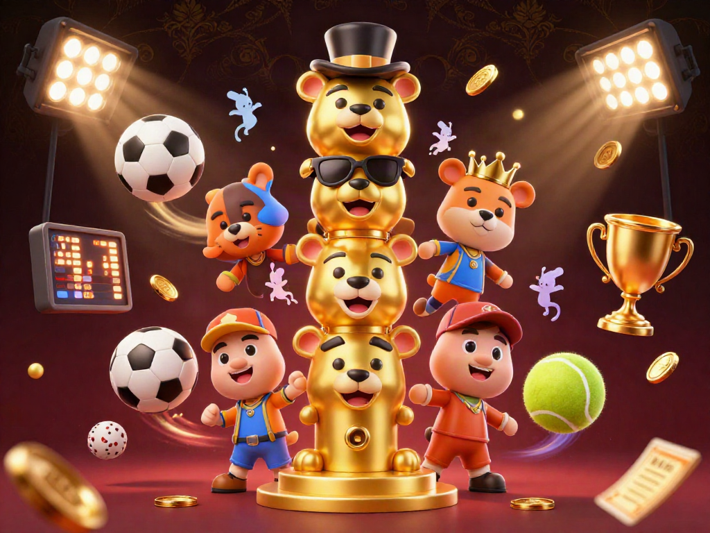 Engage in thrilling online casino games featuring animated totem poles and dynamic sports elements.