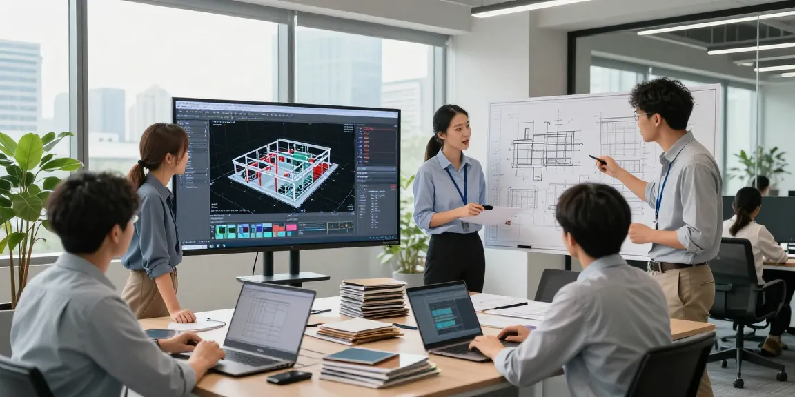 Structural Engineering Consultant USA team collaborating in a modern office, showcasing innovative design solutions.