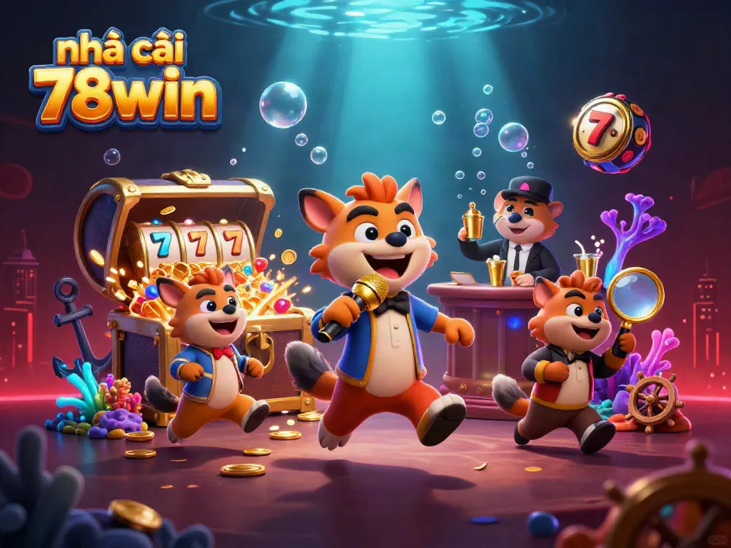 Experience vibrant casino action with the playful hyenas of nhà cái 78win mixing drinks and telling jokes.
