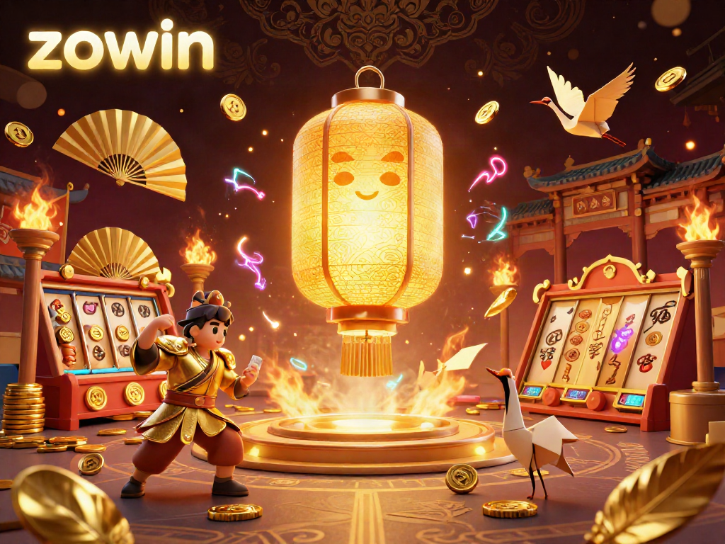 Zowin players experience thrilling games surrounded by vibrant golden elements and festive atmosphere.