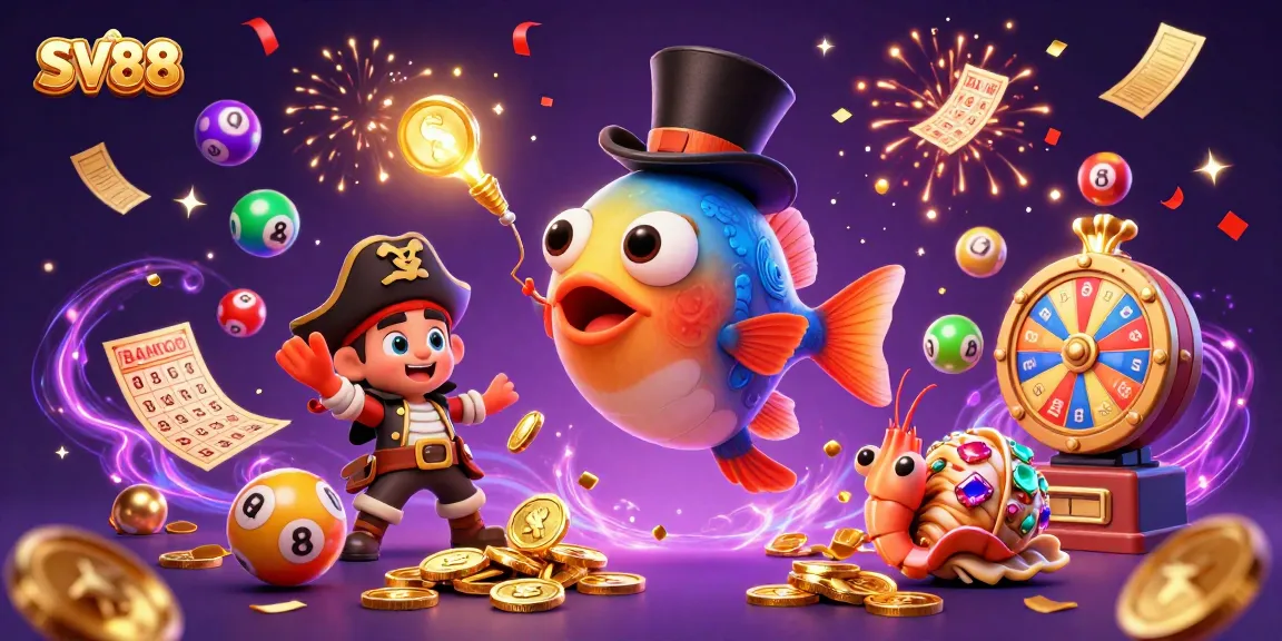 SV88 engages players with the deep-sea anglerfish and treasure-seeking characters in a dynamic casino scene.
