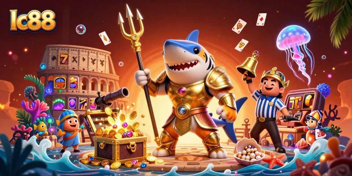 Experience thrilling gaming with lc88 in a vibrant underwater scene with treasure and excitement.