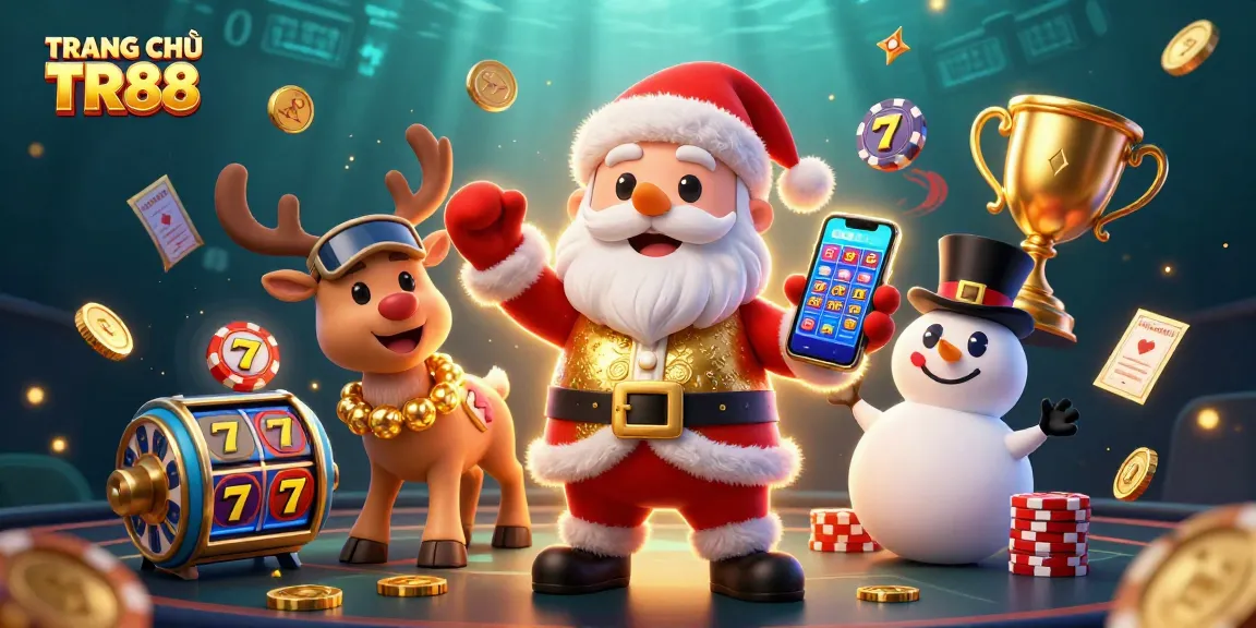 Experience the excitement of TRANG CHỦ TR88 with thrilling slots, jackpot reels, and festive characters at play.