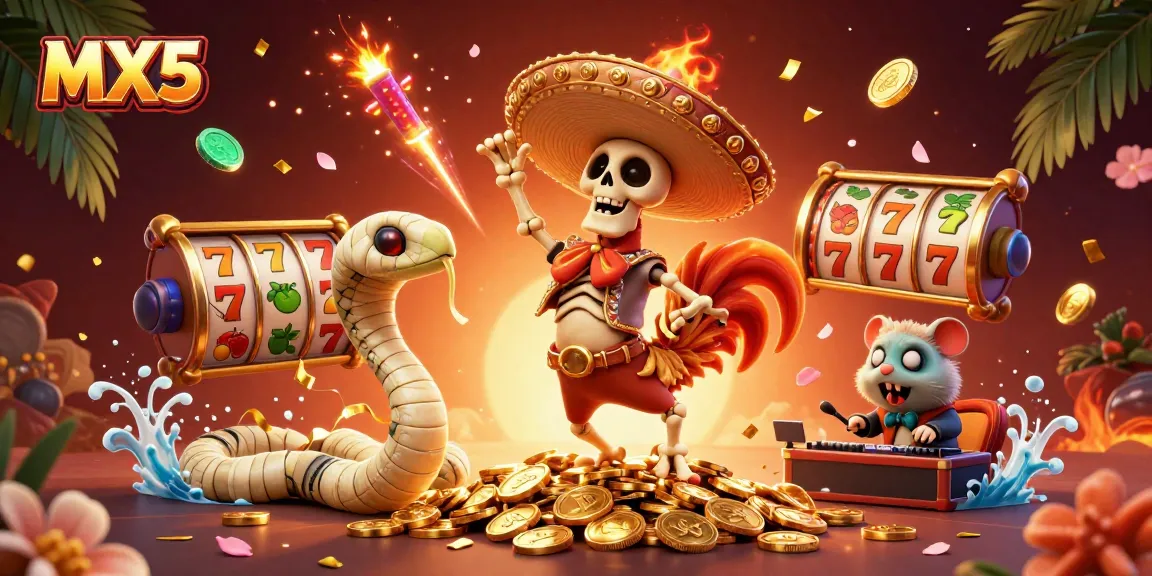 Engage with MX5's exciting slots as skeleton mariachi and friends celebrate on golden coins.