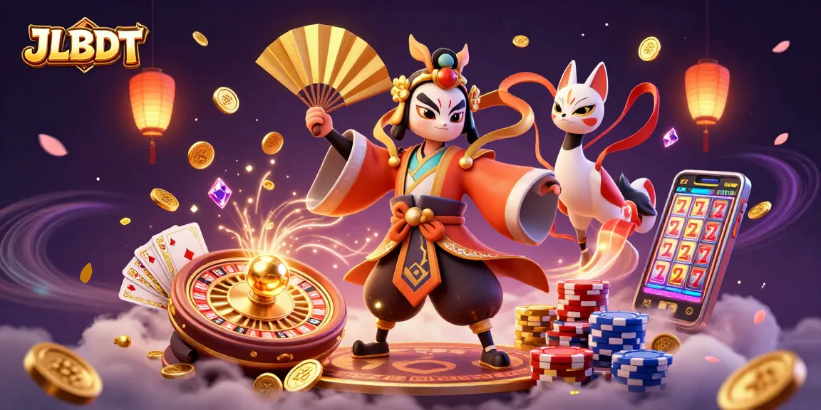 Experience thrilling gaming adventures with JLBDT as vibrant characters engage in a captivating casino scene.