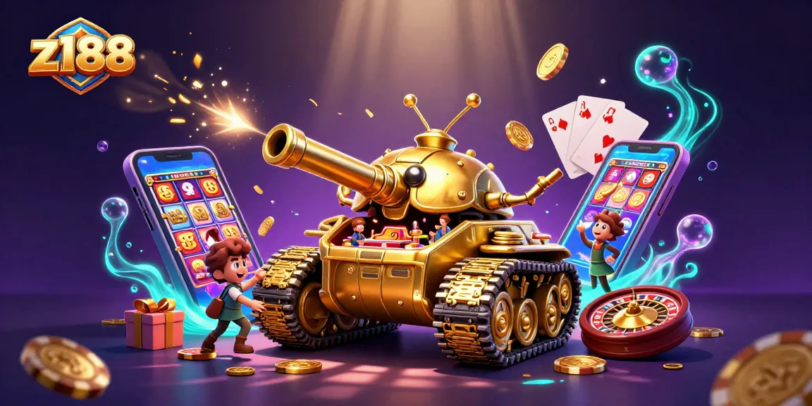 Experience the z188 mini casino scene exploding with golden coins and vibrant games!