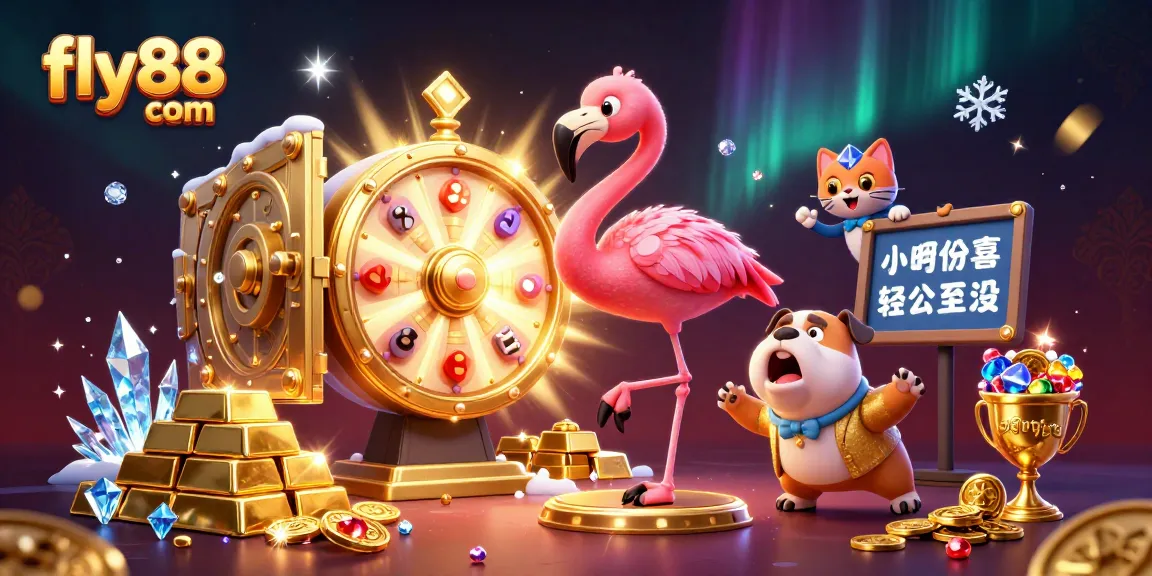 Spin the prize wheel at fly88 com and unlock grand casino treasures in this vibrant scene.