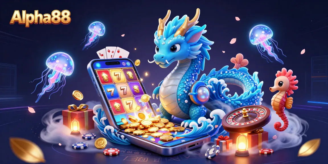 Experience the thrill of Alpha88's vibrant gaming universe with a spectacular 3D digital illustration.
