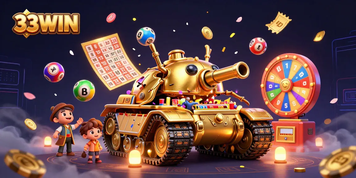 Experience thrilling wins at 33WIN with a vibrant 3D casino scene filled with excitement.