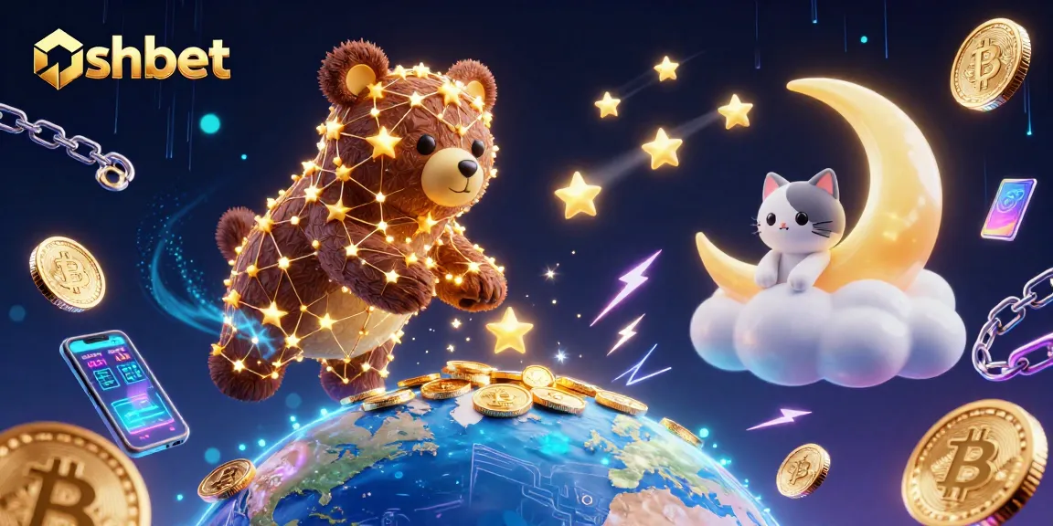 Engage with shbet's vibrant casino world as the constellation bear scoops coins, symbolizing a wealth of opportunities.