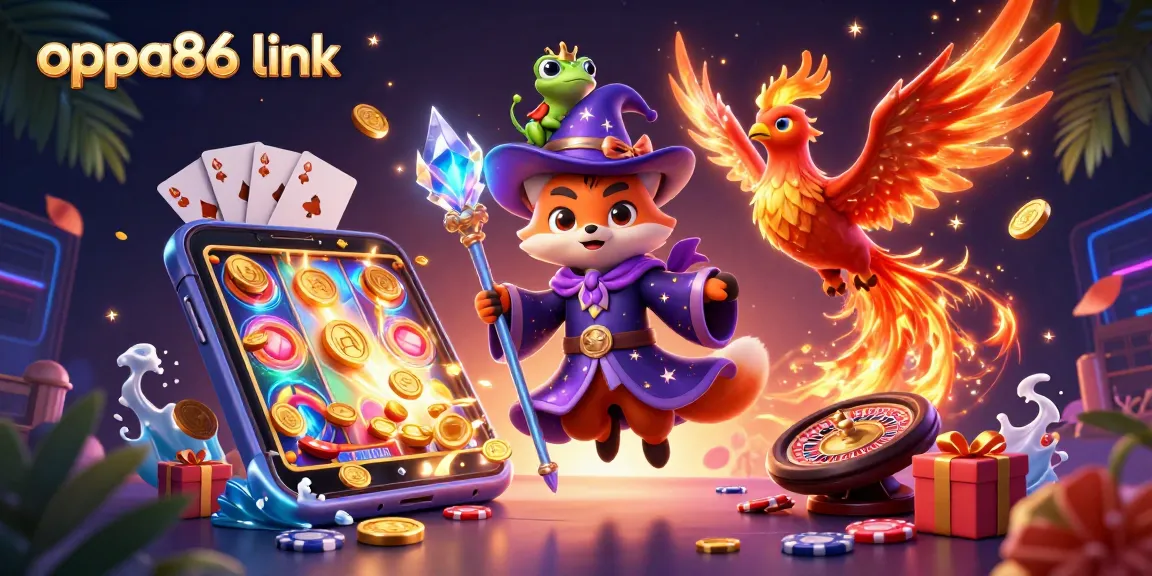 Experience thrilling gameplay with oppa86 link—witness the vibrant 3D casino scene full of slot action.