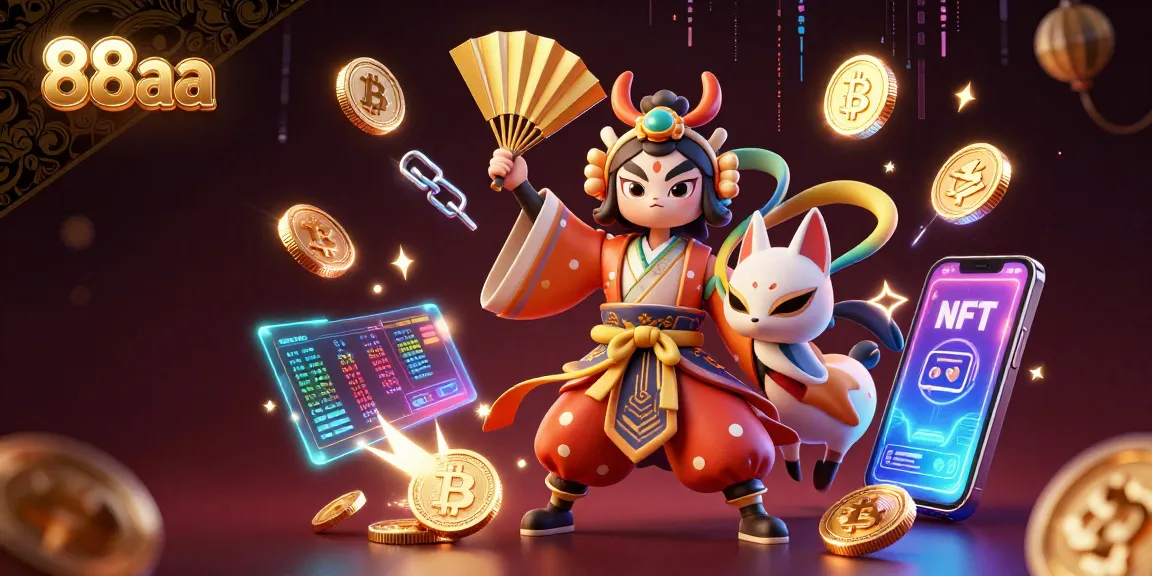 Experience the thrill of 88aa with a kabuki warrior immersed in a vibrant casino scene.