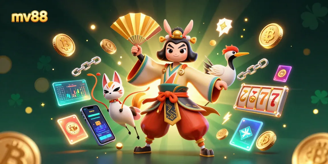 Win big at mv88 with vibrant 3D casino characters and dazzling slot machines in action.